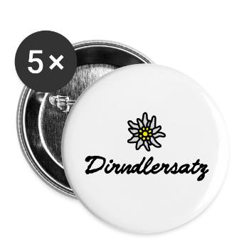 T-Shirt als Dirndlersatz für , Dirndl, - Buttons klein 25 mm (5er Pack) - Weiß - Vorne