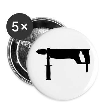 Bohrmaschine - Buttons klein 25 mm (5er Pack) - Weiß - Vorne