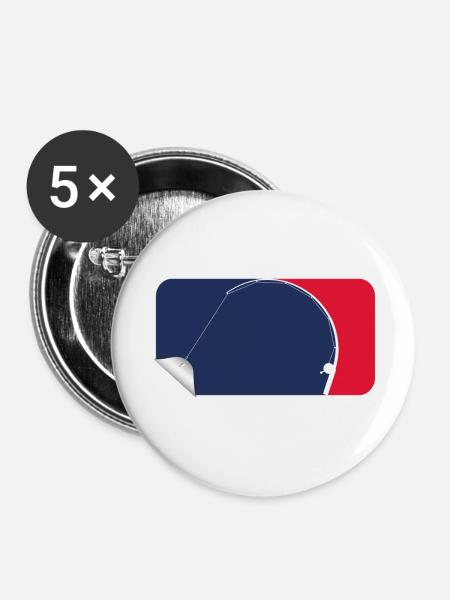 Angelsport - Buttons klein 25 mm (5er Pack) - Weiß