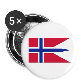 norway flag - Buttons small 1''/25 mm (5-pack) - white - Front