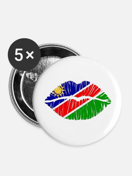 Kuss Namibia - Buttons klein 25 mm (5er Pack) - Weiß