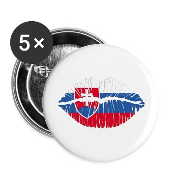 Kuss Slowakei - Buttons klein 25 mm (5er Pack) - Weiß - Vorne