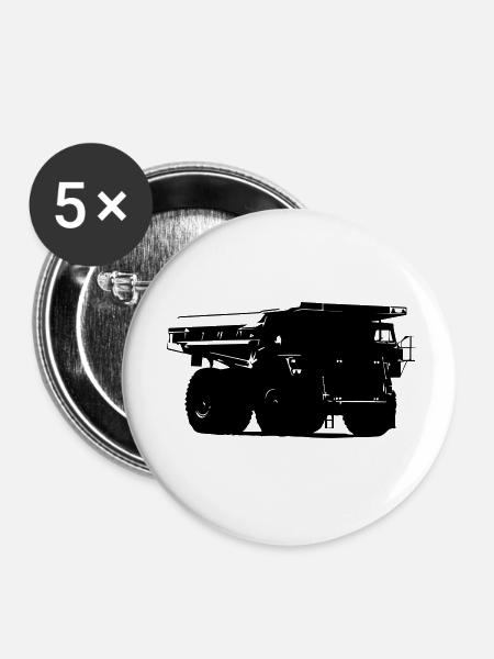Muldenkipper - Buttons klein 25 mm (5er Pack) - Weiß