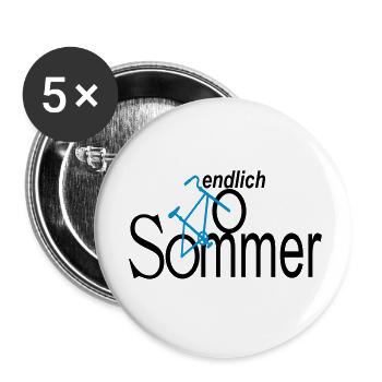 endlich sommer - Buttons klein 25 mm (5er Pack) - Weiß - Vorne
