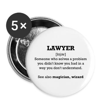 Lawyer - wizard - Buttons small 1''/25 mm (5-pack) - white - Front