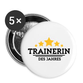 trainerin des Jahres - Buttons klein 25 mm (5er Pack) - Weiß - Vorne