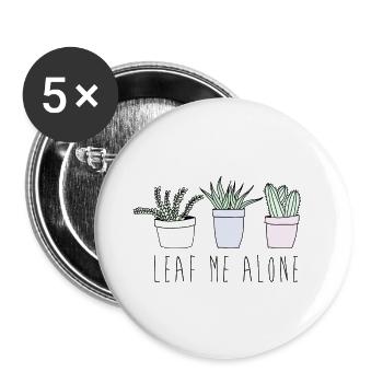 Leaf me alone - Buttons small 1''/25 mm (5-pack) - white - Front