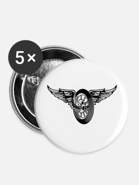 Wheels Of Fire - Buttons klein 25 mm (5er Pack) - Weiß
