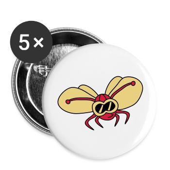 butterfly_pilot_3c - Lot de 5 petits badges (25 mm) - blanc - Devant