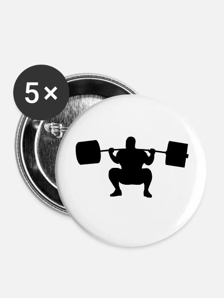 Kniebeuge tief - Buttons klein 25 mm (5er Pack) - Weiß