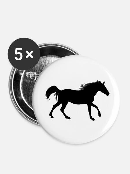 horse114 - Buttons klein 25 mm (5er Pack) - Weiß