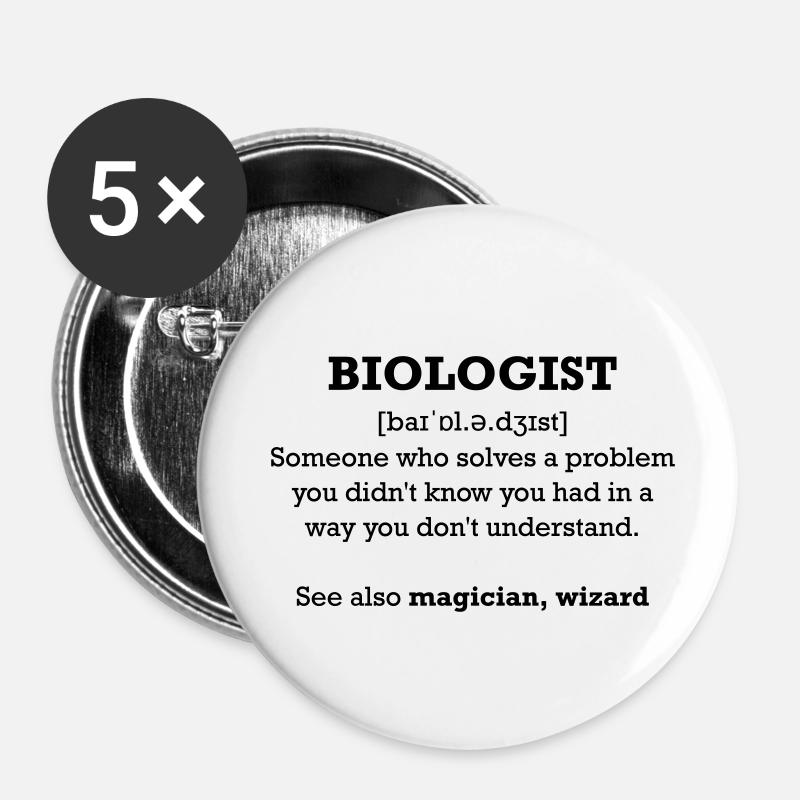 Biologist - wizard - Buttons small 1''/25 mm (5-pack) - white