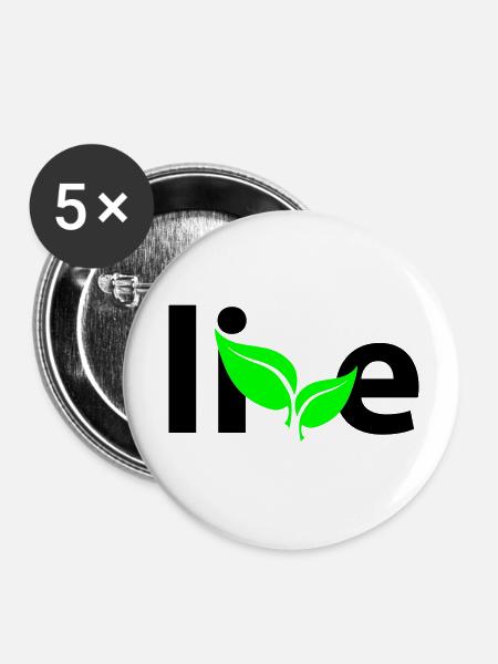 Live - Buttons klein 25 mm (5er Pack) - Weiß