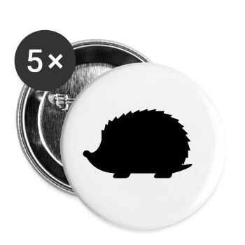 hérisson - Lot de 5 petits badges (25 mm) - blanc - Devant