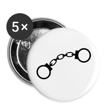 6061912 118904325 Handschellen - Buttons klein 25 mm (5er Pack) - Weiß - Vorne