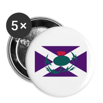Scottish Flag Thistle - Buttons small 1''/25 mm (5-pack) - white - Front
