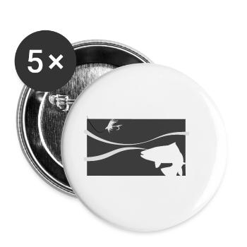 Model 72 - Trout in the stream - Buttons small 1''/25 mm (5-pack) - white - Front