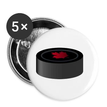 hockey hockey sur patins à glace rondelle de patins hel - Lot de 5 petits badges (25 mm) - blanc - Devant