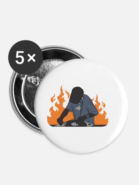 Deejay - Buttons klein 25 mm (5er Pack) - Weiß