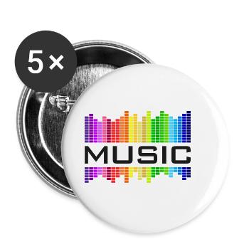 Music Musik Equalizer Regenbogen Tanz Rock-Konzert - Buttons klein 25 mm (5er Pack) - Weiß - Vorne