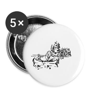 canoe kayak kanu kahn paddelboot ruderboot8 - Buttons klein 25 mm (5er Pack) - Weiß - Vorne