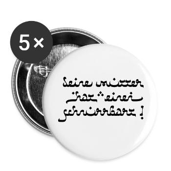 Votre mère a une moustache! - Lot de 5 petits badges (25 mm) - blanc - Devant