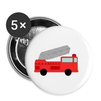 Fire Department Firefighter Firefighter Firetruck Fire - Buttons small 1''/25 mm (5-pack) - white - Front