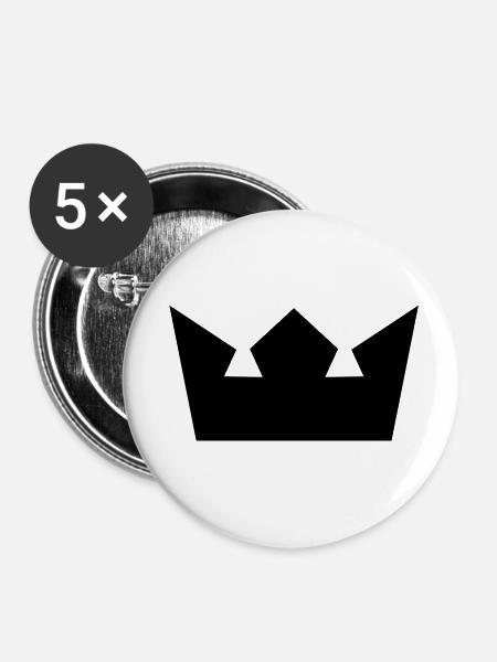 krone - Buttons klein 25 mm (5er Pack) - Weiß