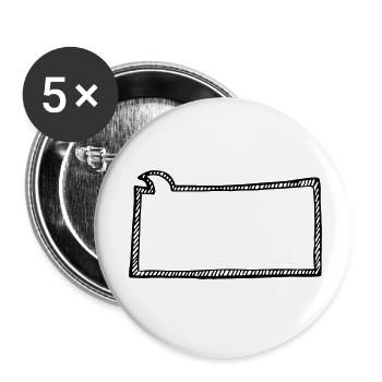 SPrechblase, gestreifter Rand, groß - Buttons klein 25 mm (5er Pack) - Weiß - Vorne