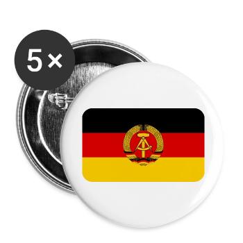 GDR FLAG round corner 400 dpi - Buttons klein 25 mm (5er Pack) - Weiß - Vorne