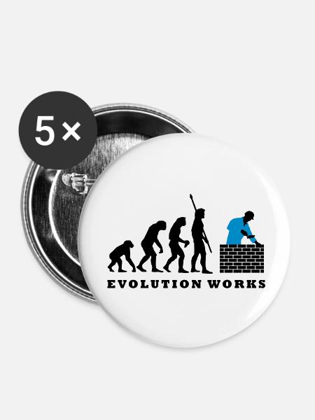 evolution_maurer_b_2c - Buttons klein 25 mm (5er Pack) - Weiß