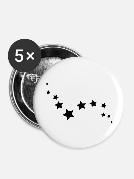 stars - Buttons klein 25 mm (5er Pack) - Weiß