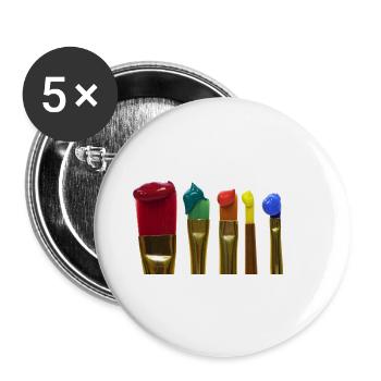 colored brush - Buttons small 1''/25 mm (5-pack) - white - Front
