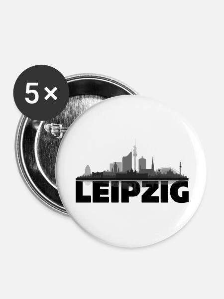 Leipzig 02 - Buttons klein 25 mm (5er Pack) - Weiß