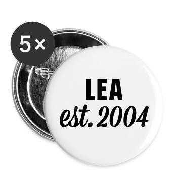 Lea est 2004 - Buttons klein 25 mm (5er Pack) - Weiß - Vorne
