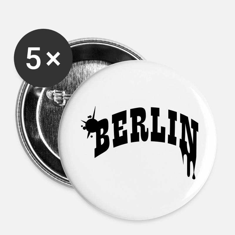 Berlin Caption - Buttons small 1''/25 mm (5-pack) - white
