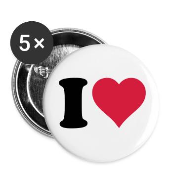 I_love - Buttons small 1''/25 mm (5-pack) - white - Front
