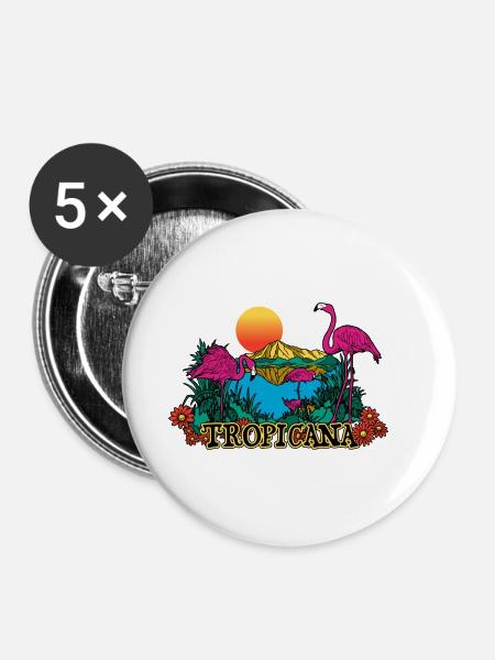 TROPIC - Buttons klein 25 mm (5er Pack) - Weiß