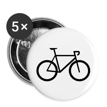 velo de course - Lot de 5 petits badges (25 mm) - blanc - Devant