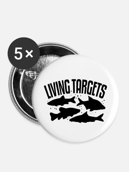 Living Targets - Buttons klein 25 mm (5er Pack) - Weiß