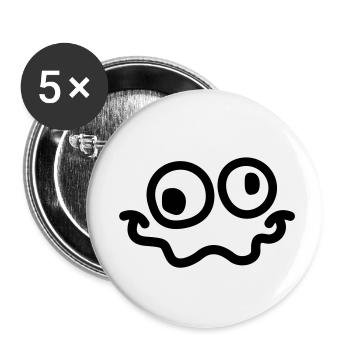 crazy smiley - Buttons small 1''/25 mm (5-pack) - white - Front
