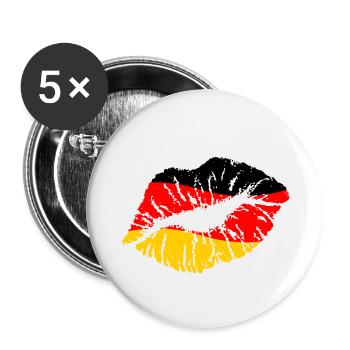 Football Germany 2020 European Champions World Cup Fan Kiss - Buttons small 1''/25 mm (5-pack) - white - Front