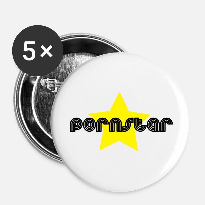 pornstar - Buttons small 1''/25 mm (5-pack) - white
