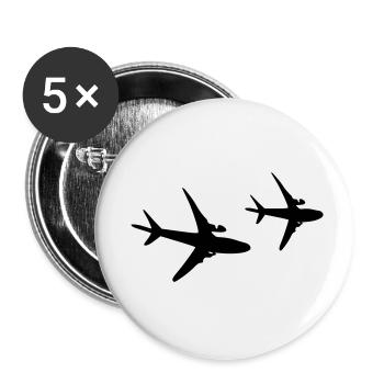 Flugschirm - Buttons klein 25 mm (5er Pack) - Weiß - Vorne