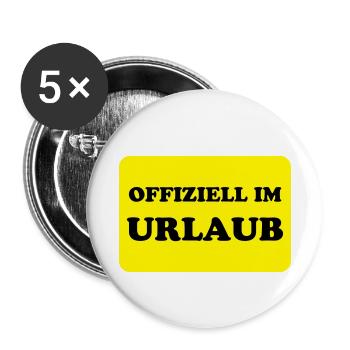 Urlaub - Buttons klein 25 mm (5er Pack) - Weiß - Vorne