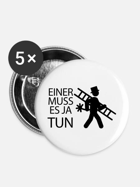 Schornsteinfeger - Buttons klein 25 mm (5er Pack) - Weiß