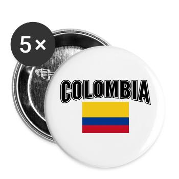 Colombia - Buttons small 1''/25 mm (5-pack) - white - Front