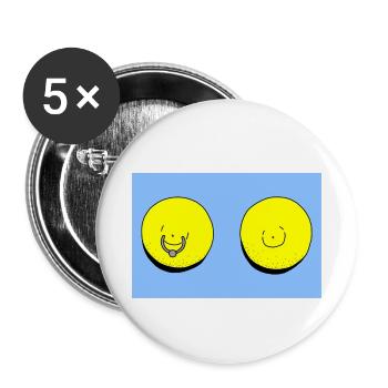 citron bleu clair - Lot de 5 petits badges (25 mm) - blanc - Devant
