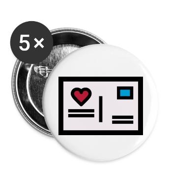 Love letter Postcard for Valentine's Day - Buttons small 1''/25 mm (5-pack) - white - Front