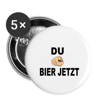 Bier jetzt - Buttons klein 25 mm (5er Pack) - Weiß - Vorne